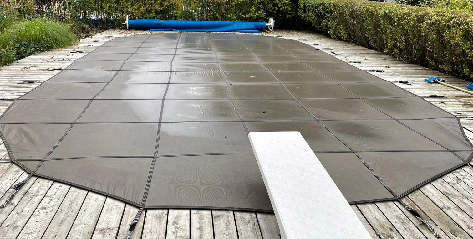 Pool covered for winter closing